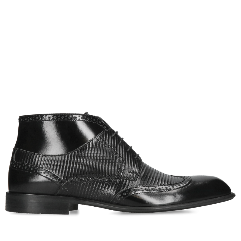 Wyjątkowe męskie trzewiki Conhpol, sznurowane czarne botki męskie