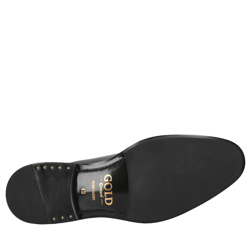 Obuwie męskie na skórzanej podeszwie Conhpol Gold, buty premium business casual, Konopka Shoes