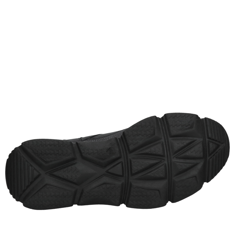 Męskie czarne sneakersy na czarnej podeszwie, wyjątkowy designe i wykonanie