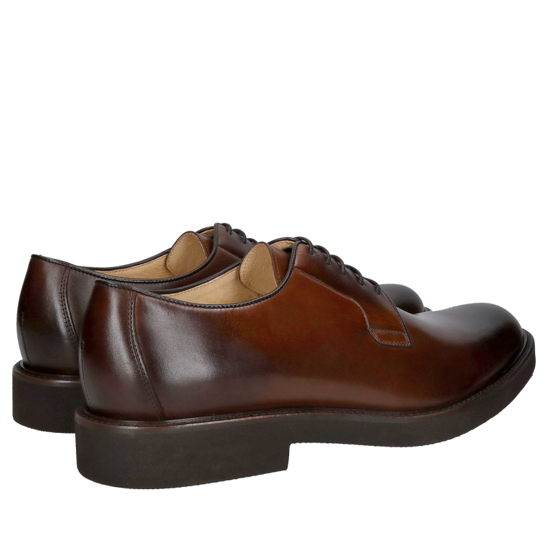 Męskie półbuty sznurowane smart casual, brązowe buty męskie na grubszej podeszwie