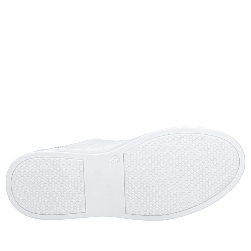 Lekkie białe sneakersy damskie ze skóry, białe buty damskie sportowe do letniej sukienki