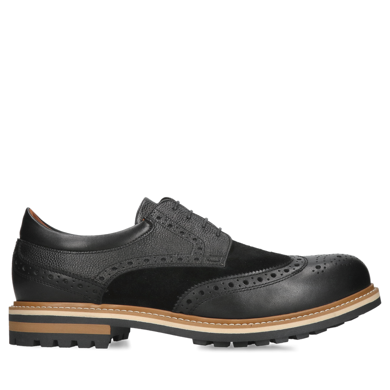 Oryginalne buty męskie ze skóry, codzienne półbuty sznurowane z wysokiej jakości materiałów od polskiego producenta