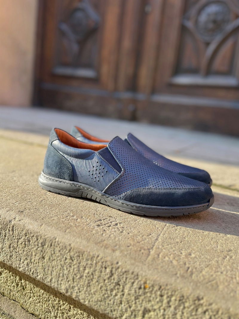 Męskie buty wsuwane szersze w palcach na szerokie stopy, wysoka wygodna i amortyzacja