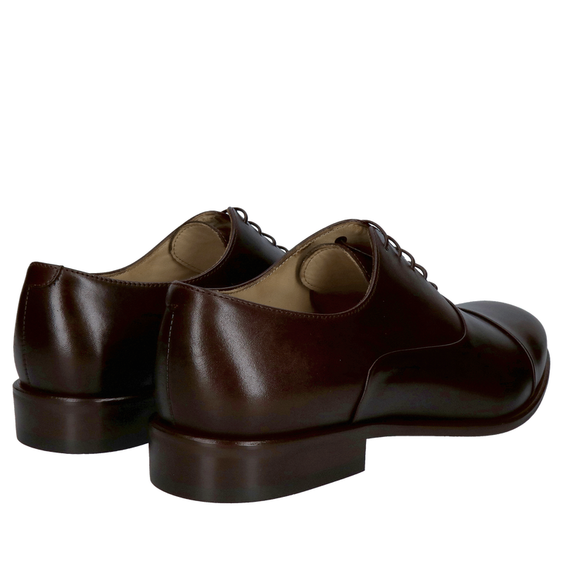 Eleganckie męskie oxfordy w kolorze ciemno brązowym, wizytowe buty męskie do garnituru, Konopka Shoes