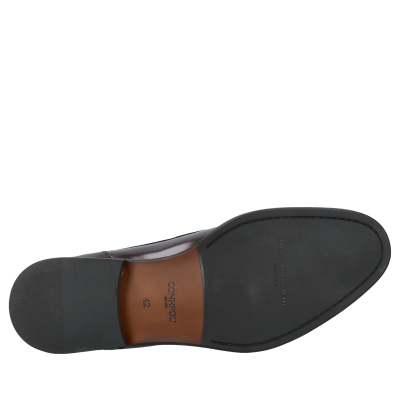 Wizytowe bordowe buty męskie do garnituru, eleganckie derby ze skóry naturalnej