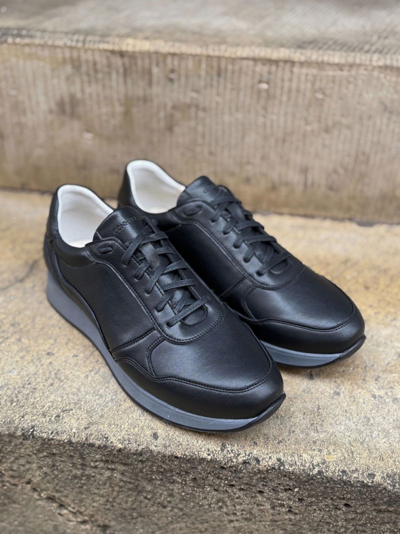 Męskie sportowe buty na grubszej podeszwie, wysoka jakość wykonania i skóra naturalna, Konopka Shoes