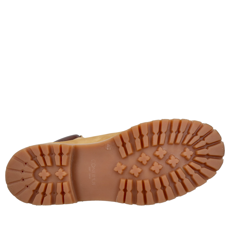 Nieocieplane musztardowe trzewiki męskie Conhpol na grubej podeszwie, oryginalne botki męskie sznurowane