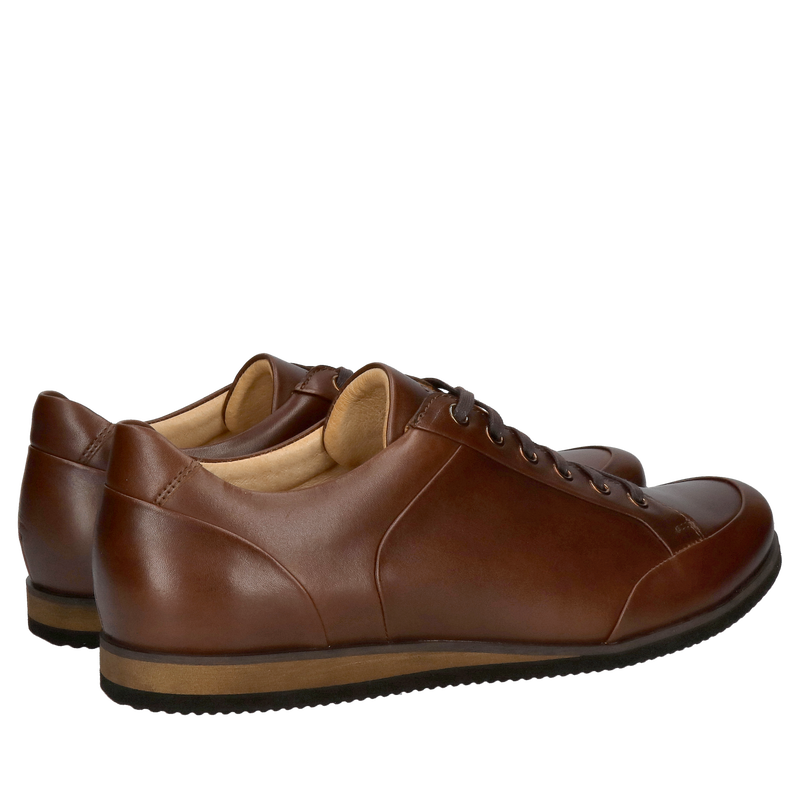 Brązowe półbuty sznurowane męskie na co dzień, wygodne półeleganckie buty męskie