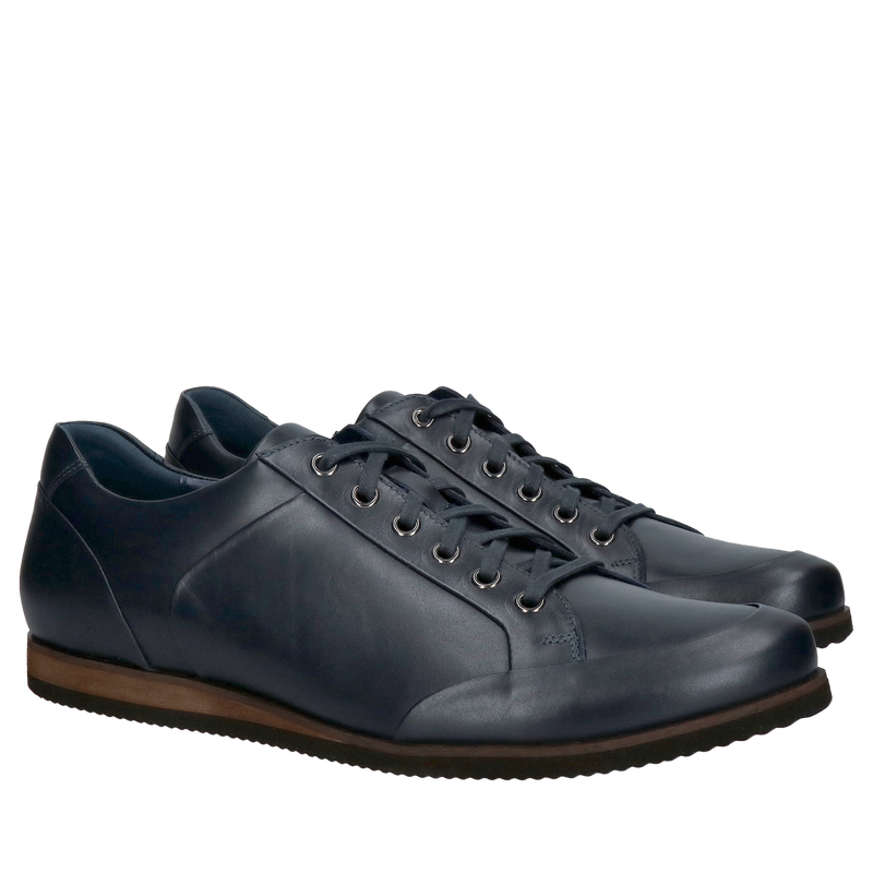 Granatowe męskie półbuty na co dzień, wygoda i komfort od polskiego producenta