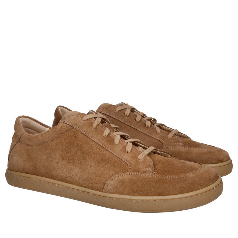 Męskie buty typu barefoot ze skóry zamszowej, wyjątkowa miękkość i amortyzacja przy każdym kroku