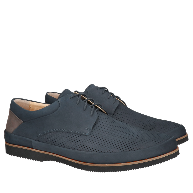 Lekkie obuwie męskie na szerszą stopę, większa tęgość i ażurowana cholewka, miękka wyściółka super soft