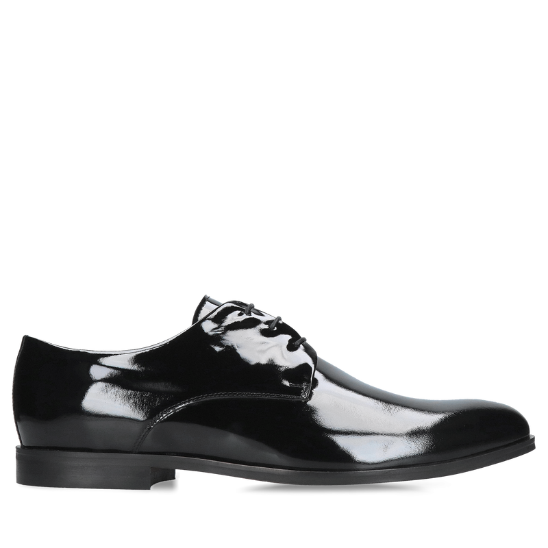 Czarne męskie lakierki do smokingu, eleganckie i wygodne buty męskie, Konopka Shoes