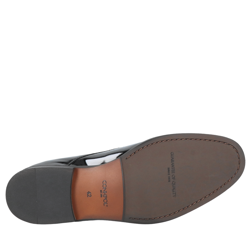 Czarne męskie lakierki do smokingu, eleganckie i wygodne buty męskie, Konopka Shoes