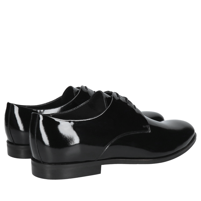 Czarne męskie lakierki do smokingu, eleganckie i wygodne buty męskie, Konopka Shoes