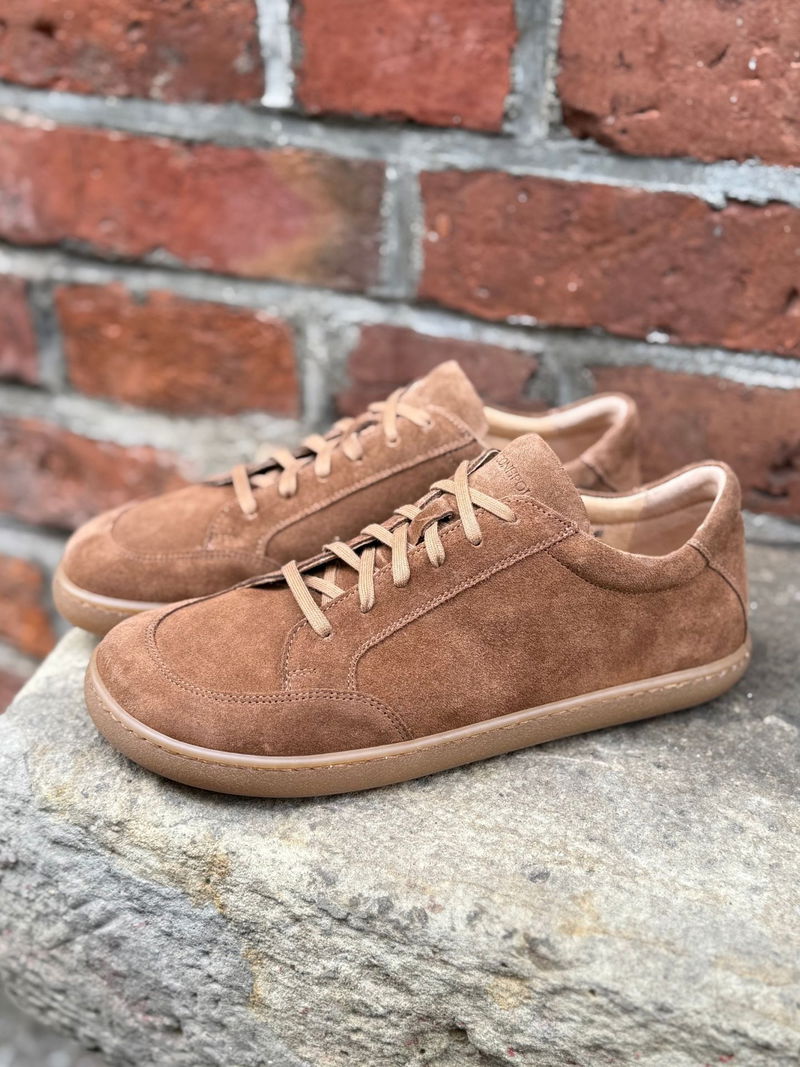 Męskie buty typu barefoot ze skóry zamszowej, wyjątkowa miękkość i amortyzacja przy każdym kroku