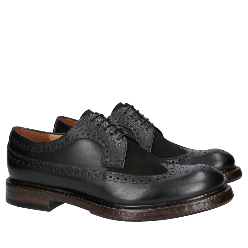 Męskie półbuty sznurowane ze skóry, buty męskie casual na grubej podeszwie od polskiego producenta conhpol