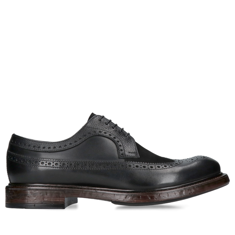 Męskie półbuty sznurowane ze skóry, buty męskie casual na grubej podeszwie od polskiego producenta conhpol