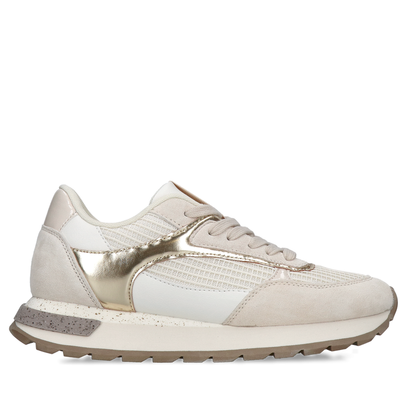 Lekkie i wygodne damskie beżowe sneakersy, idealne na co dzień do pracy, bądz na długie wycieczki