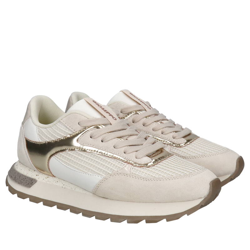 Lekkie i wygodne damskie beżowe sneakersy, idealne na co dzień do pracy, bądz na długie wycieczki