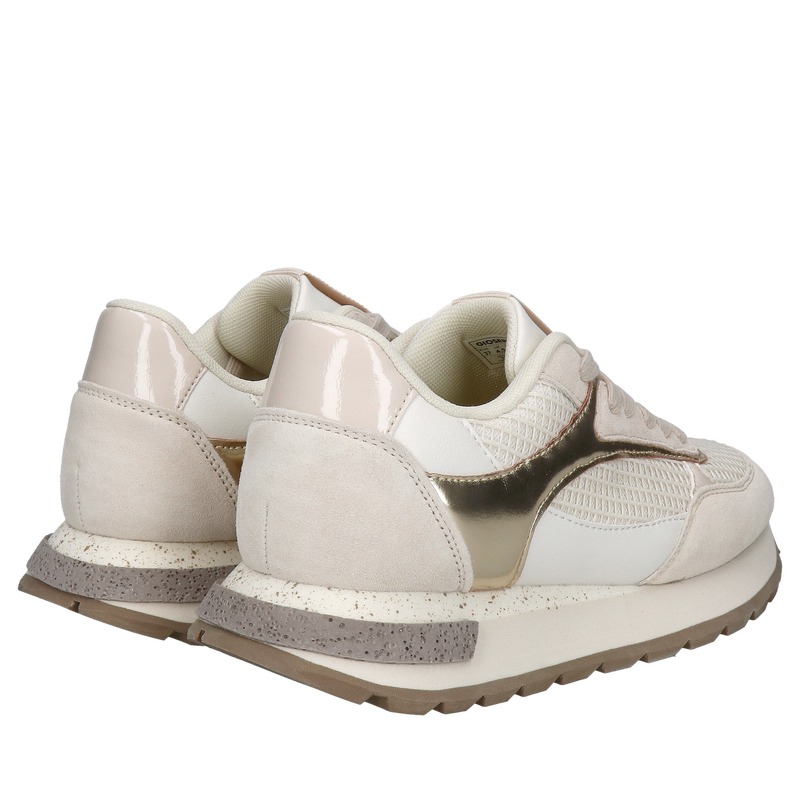 Lekkie i wygodne damskie beżowe sneakersy, idealne na co dzień do pracy, bądz na długie wycieczki