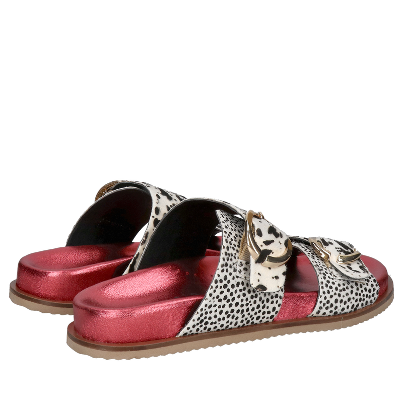 Klapki damskie skórzane z miekką wkładką, klapki w zwierzęcych motywach