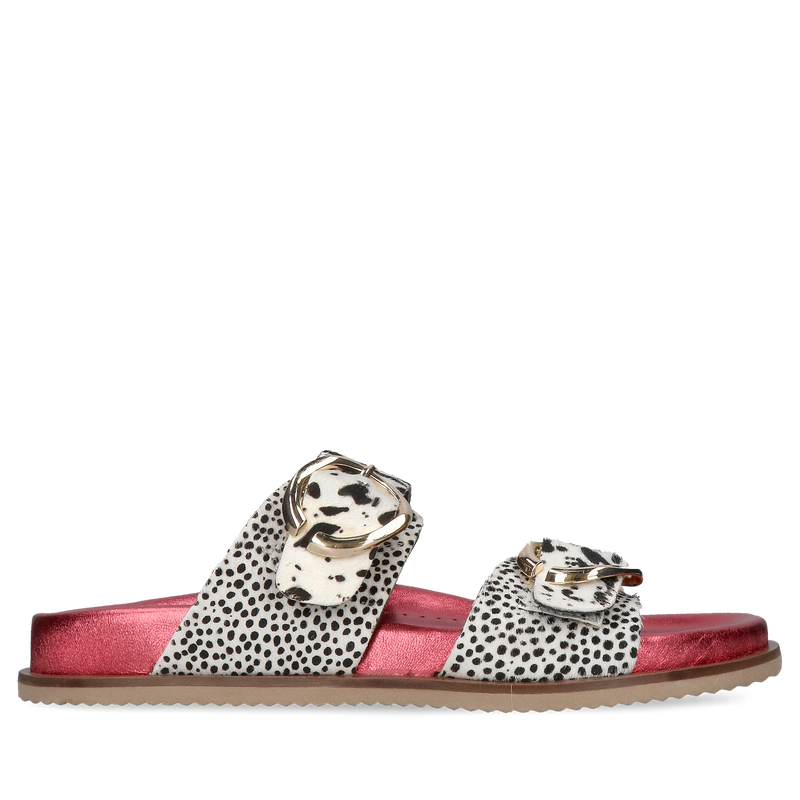 Klapki damskie skórzane z miekką wkładką, klapki w zwierzęcych motywach