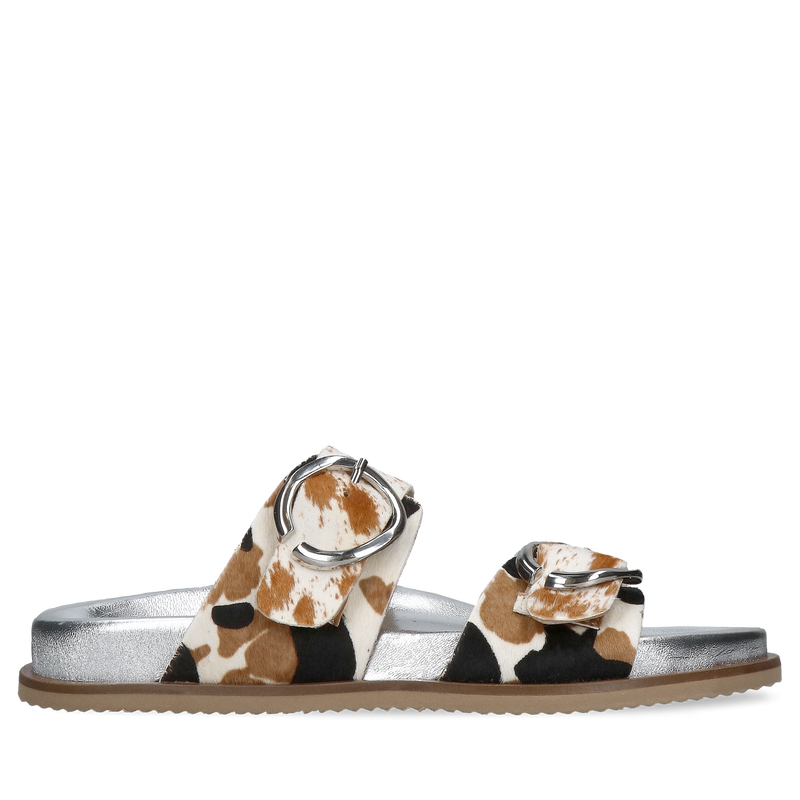 Damskie klapki na grubej podeszwie z miękką wkładką, klapki z motywem zwierzęcym