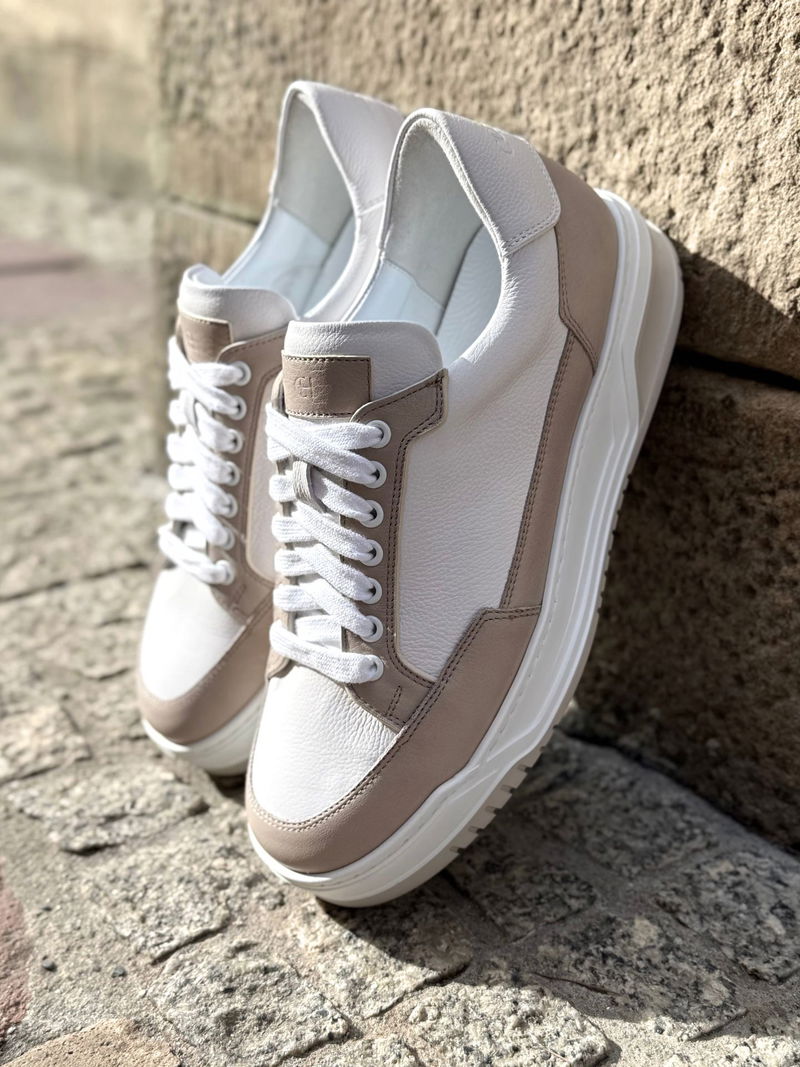 Modne męskie sneakersy z wyjmowaną wkładką skórzaną, lekkie uliczne obuwie męskie na grubej podeszwie