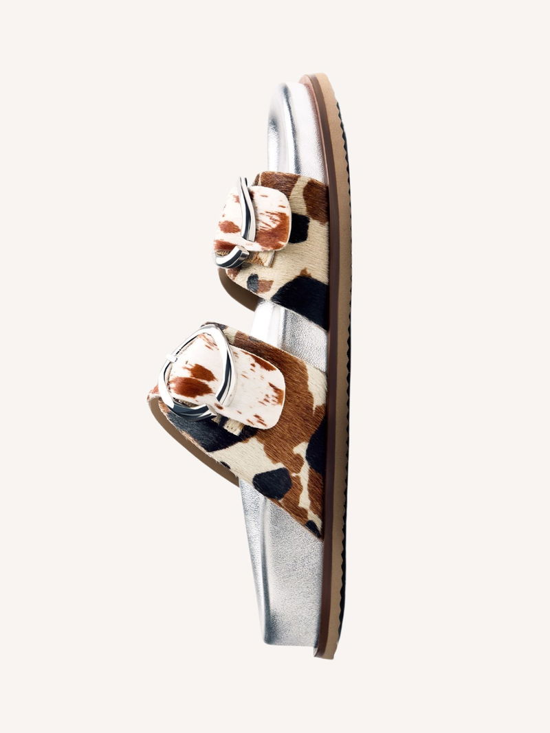 Damskie klapki na grubej podeszwie z miękką wkładką, klapki z motywem zwierzęcym