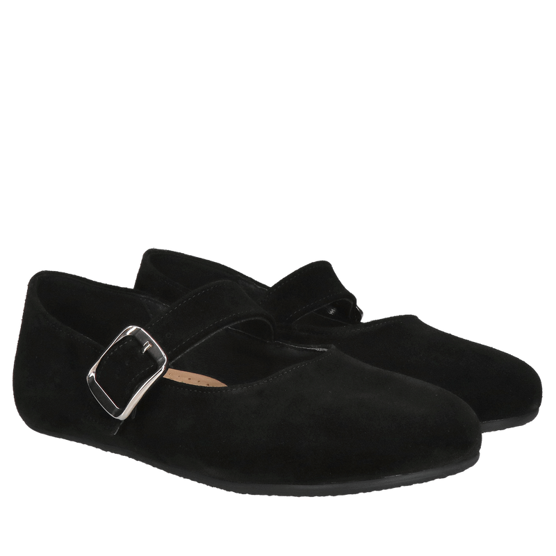 Baleriny damskie barefoot ze skóry zamszowej z ukrytym klinem pod piętą