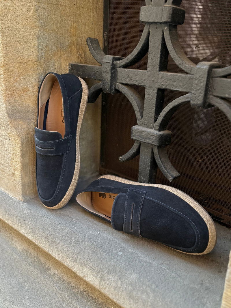 Męskie buty espadryle, wsuwane loufersy lekkie na lato