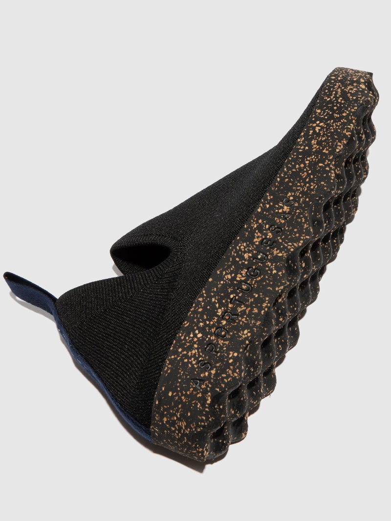 Wsuwane półbuty z materiału na podeszwie z naturalnego kauczuku - Asportuguesas