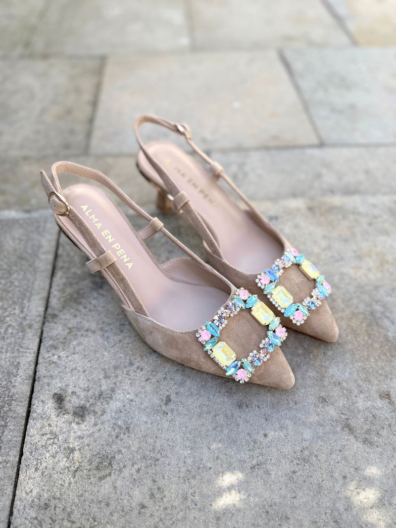 Niskie eleganckie czółenka ze skóry zamszowej, wygodne szpilki damskie do sukienki