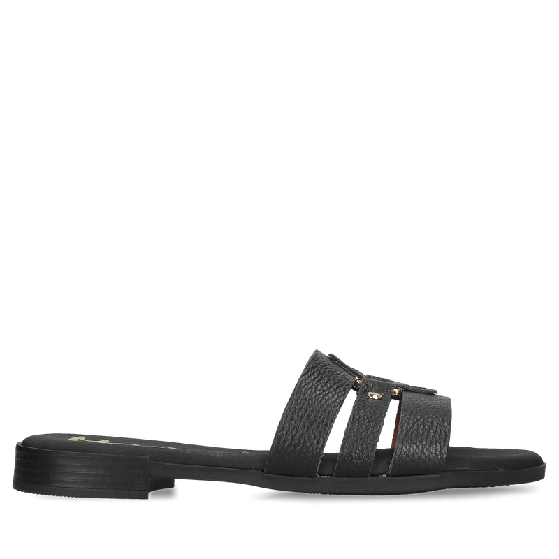 Czarne wygodne klapki do sukienki, eleganckie i delikatne klapki na lato