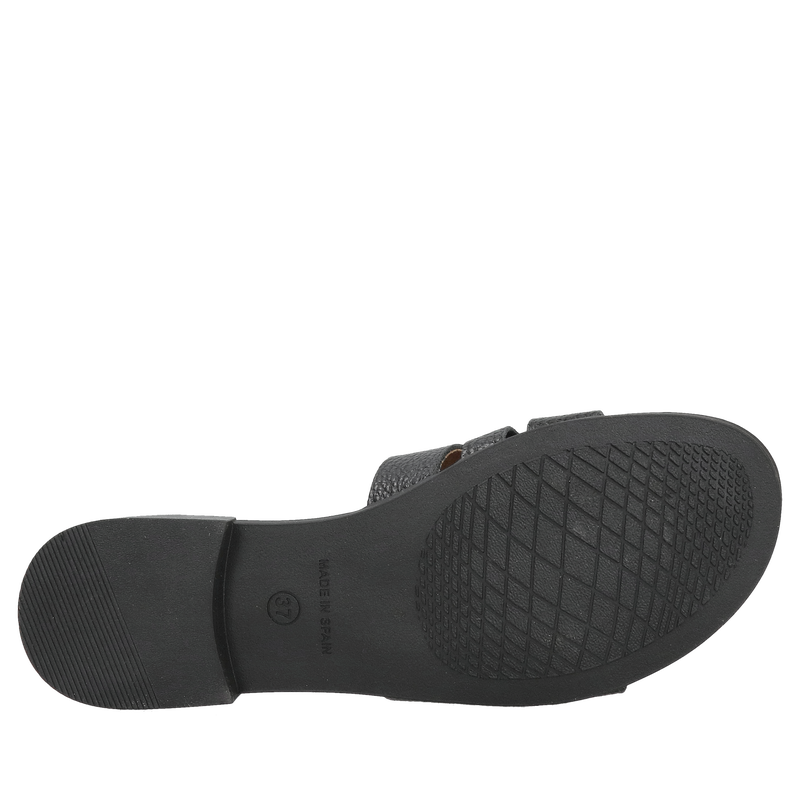 Czarne wygodne klapki do sukienki, eleganckie i delikatne klapki na lato