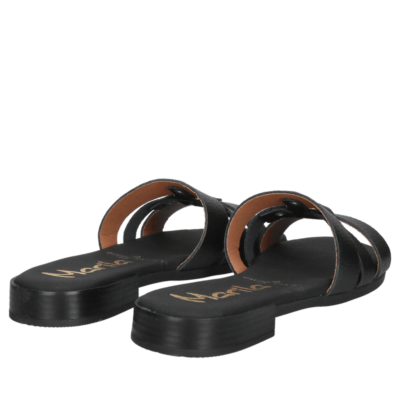 Czarne wygodne klapki do sukienki, eleganckie i delikatne klapki na lato