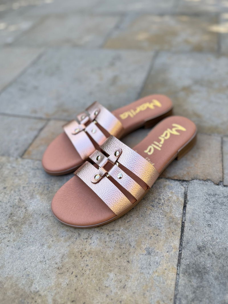 Delikatne klapki damskie, wygodne i miękkie ze skóry naturalnej