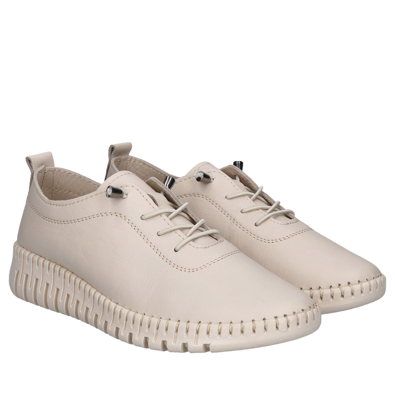 Lekkie i wygodne buty sportowe na co dzień, kremowe półbuty wsuwane z elastycznymi gumkami