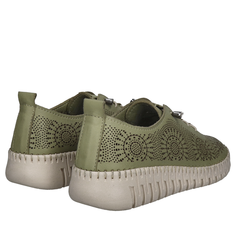 Lekkie, wygodne i skórzane półbuty damskie na co dzień, elastyczne gumki zamiast sznurowadeł