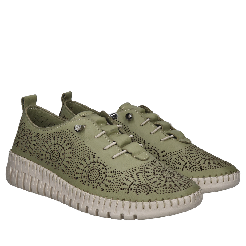 Lekkie, wygodne i skórzane półbuty damskie na co dzień, elastyczne gumki zamiast sznurowadeł