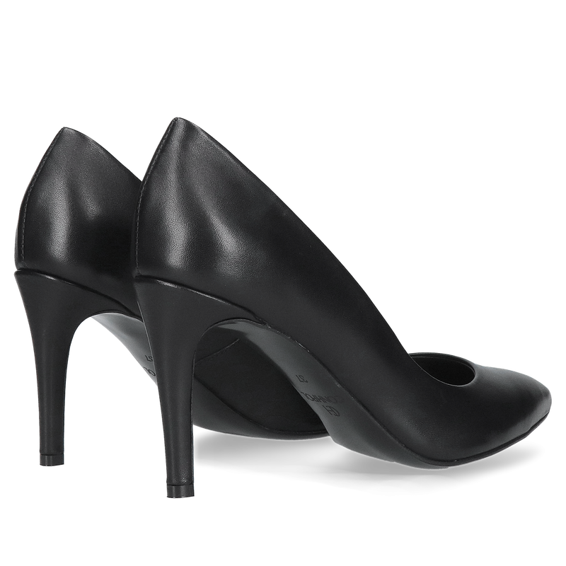 Wygodne i eleganckie szpilki damskie z czarnej licowej skóry naturalnej