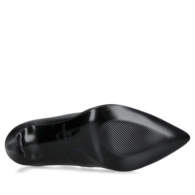 Wygodne i eleganckie szpilki damskie z czarnej licowej skóry naturalnej