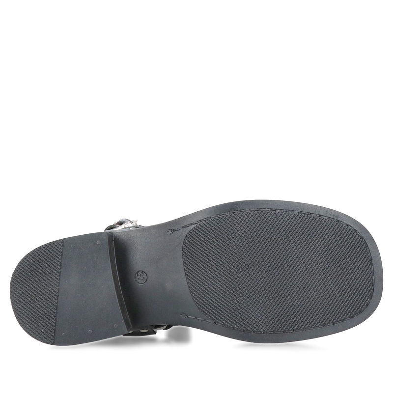 Modne botki damskie z klamrami i kwadratowym przodem, nieocieplane botki damskie