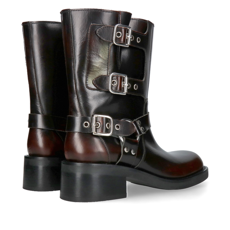 Modne botki damskie z klamrami i kwadratowym przodem, nieocieplane botki damskie