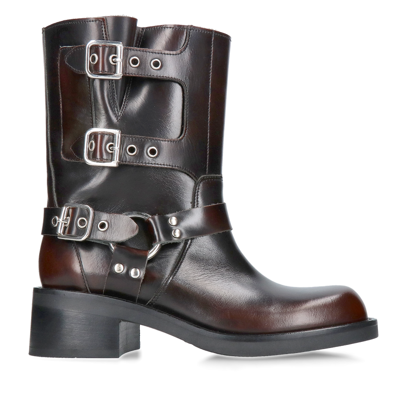 Modne botki damskie z klamrami i kwadratowym przodem, nieocieplane botki damskie