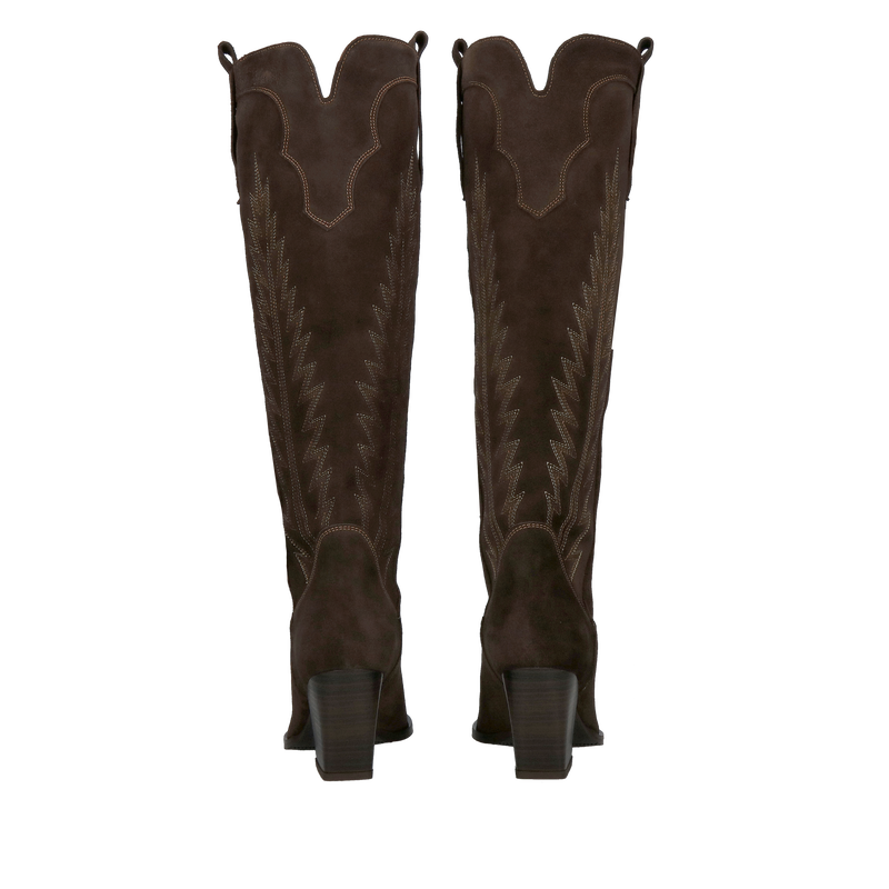 Wysokie damskie kowbojki ze skóry zamszowej, oryginalne kowboje damskie