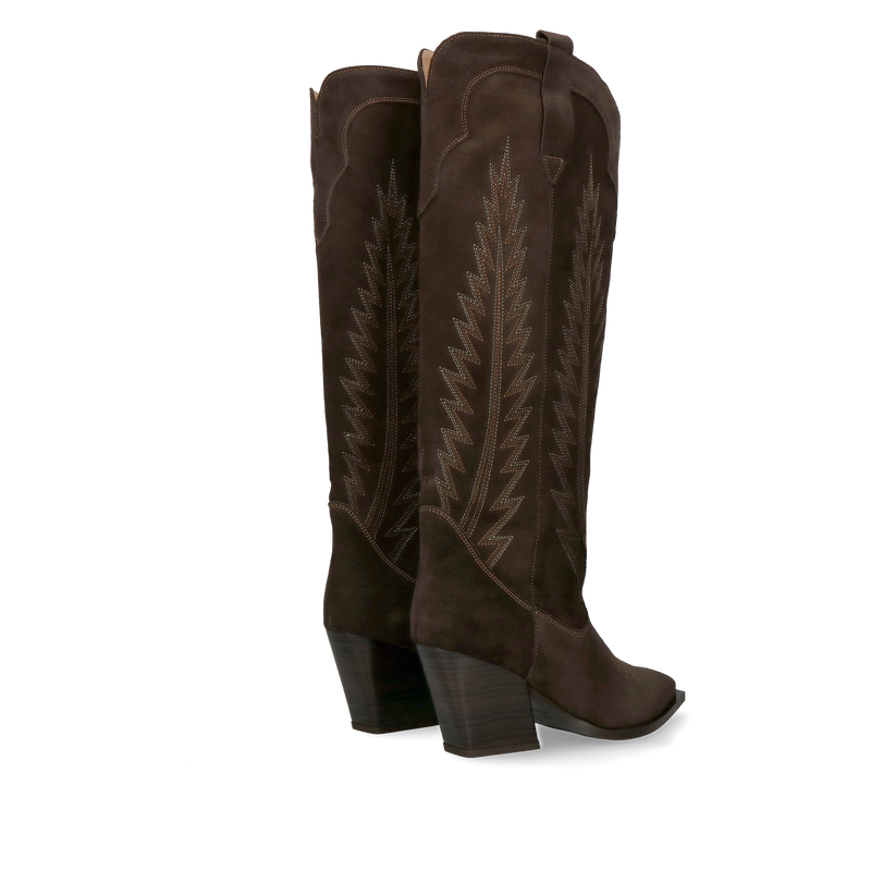 Wysokie damskie kowbojki ze skóry zamszowej, oryginalne kowboje damskie