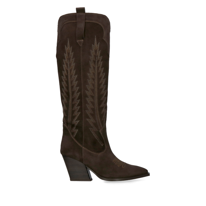 Wysokie damskie kowbojki ze skóry zamszowej, oryginalne kowboje damskie