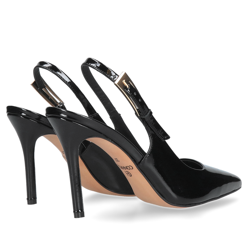 Wysokie lakierowane szpilki damskie bez pięty, wyjątkowe czółenka damskie premium