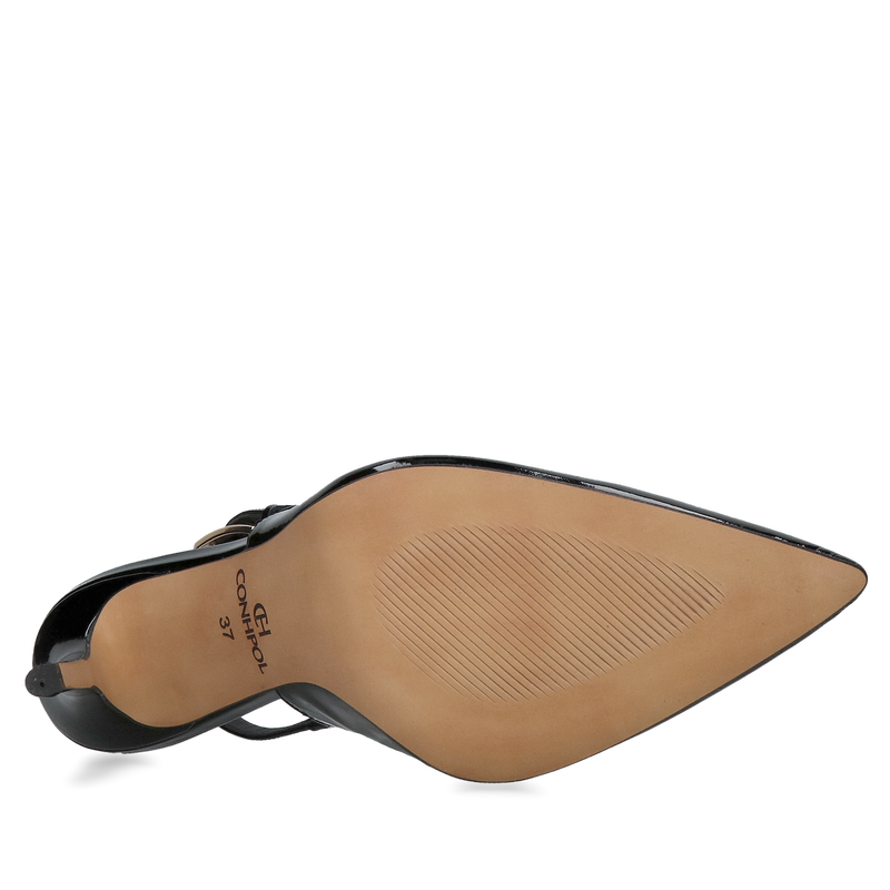 Wysokie lakierowane szpilki damskie bez pięty, wyjątkowe czółenka damskie premium